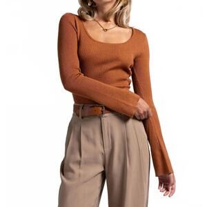 NEW WEEKEND LOS ANGELES amanda long sleeve top in copper